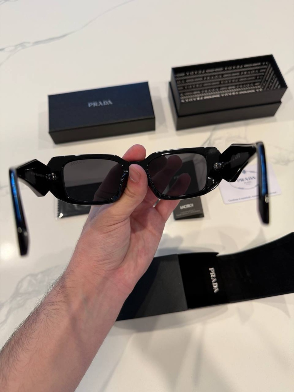Prada Black Gloss Oversized Square Sunglasses - Picture 2 of 3